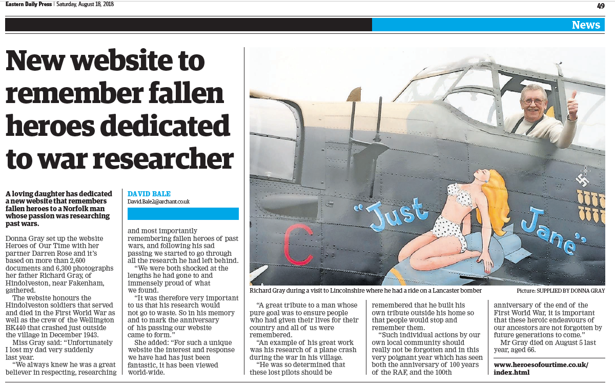 Eastern Daily Press - Saturday, August 18, 2018 - Click to open Eastern Daily Press - Saturday, August 18, 2018 - Click to open